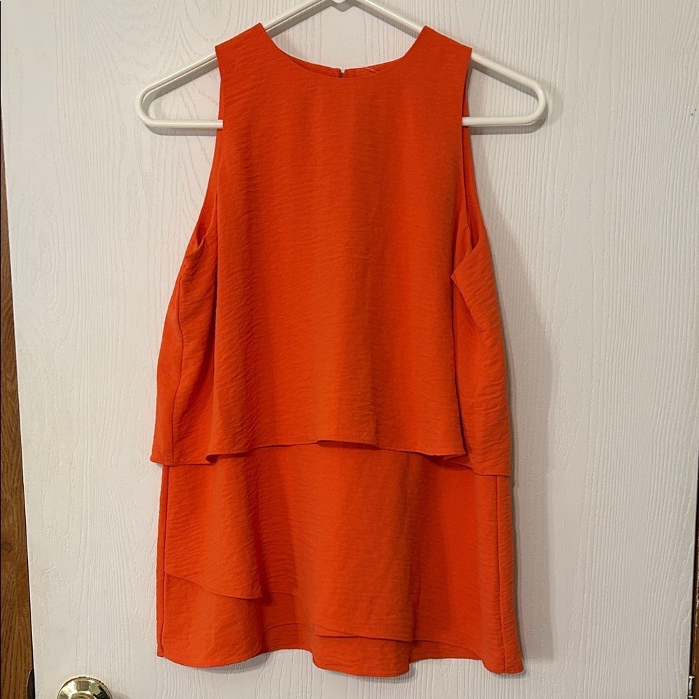 Cato Sleeveless Orange Layered Top